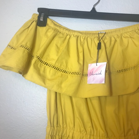Chicwish Yellow Off the Shoulder Dress - Picture 6 of 6